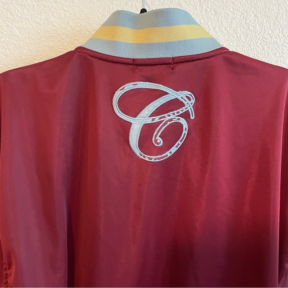 COOGI Burgundy Wine Blue Paisley Bohemian Zip Up Sweater Jacket - Picture 8 of 11